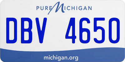 MI license plate DBV4650