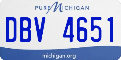 MI license plate DBV4651
