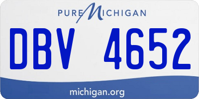 MI license plate DBV4652