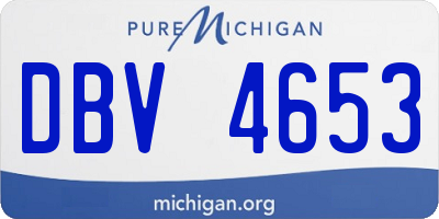 MI license plate DBV4653