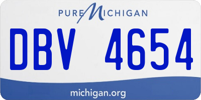MI license plate DBV4654