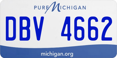 MI license plate DBV4662