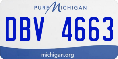 MI license plate DBV4663