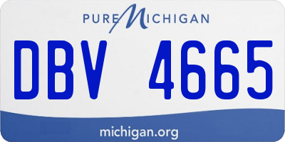 MI license plate DBV4665