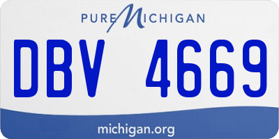 MI license plate DBV4669