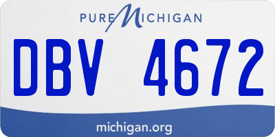MI license plate DBV4672