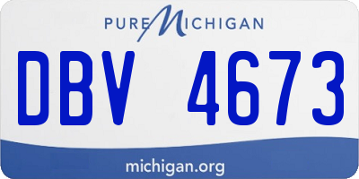 MI license plate DBV4673