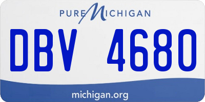 MI license plate DBV4680