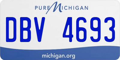 MI license plate DBV4693