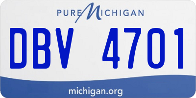 MI license plate DBV4701