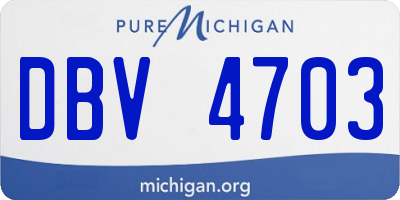 MI license plate DBV4703