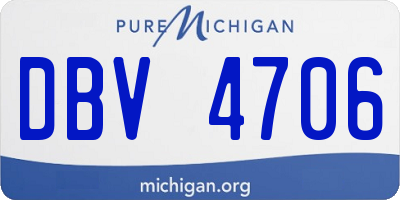 MI license plate DBV4706