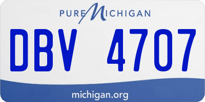 MI license plate DBV4707