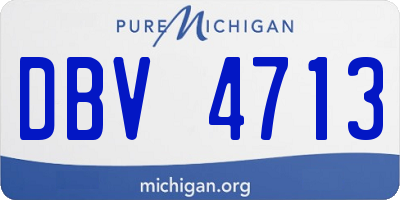MI license plate DBV4713