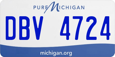 MI license plate DBV4724