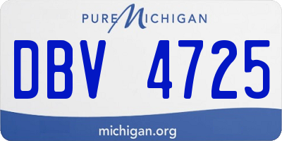 MI license plate DBV4725