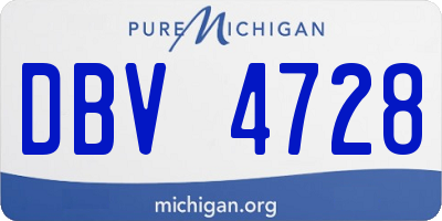 MI license plate DBV4728