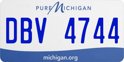 MI license plate DBV4744