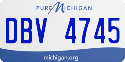 MI license plate DBV4745