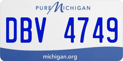 MI license plate DBV4749