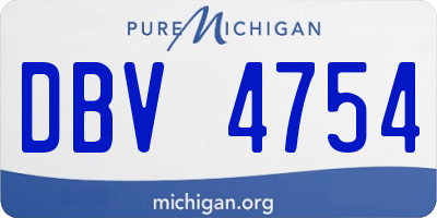MI license plate DBV4754