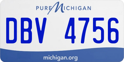 MI license plate DBV4756