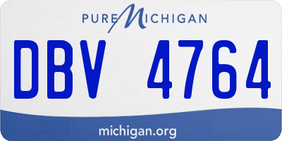 MI license plate DBV4764