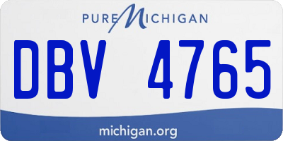 MI license plate DBV4765