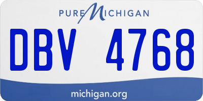 MI license plate DBV4768