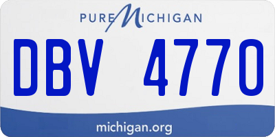 MI license plate DBV4770