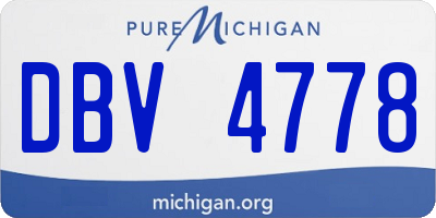 MI license plate DBV4778