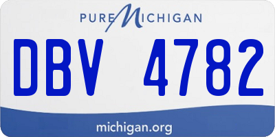 MI license plate DBV4782