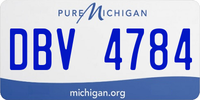 MI license plate DBV4784
