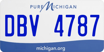 MI license plate DBV4787