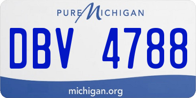 MI license plate DBV4788