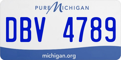 MI license plate DBV4789