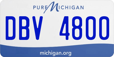 MI license plate DBV4800