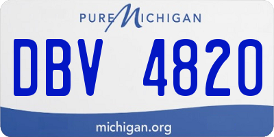 MI license plate DBV4820