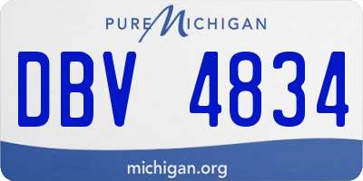 MI license plate DBV4834