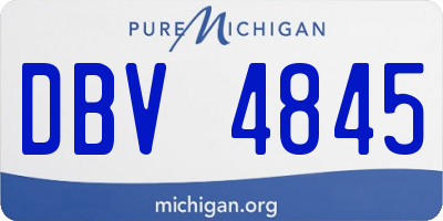 MI license plate DBV4845