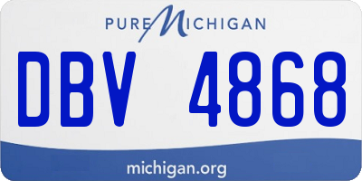 MI license plate DBV4868