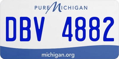 MI license plate DBV4882