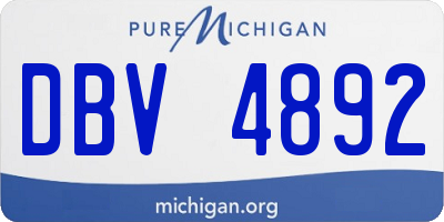 MI license plate DBV4892