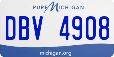 MI license plate DBV4908