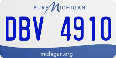 MI license plate DBV4910