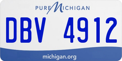 MI license plate DBV4912