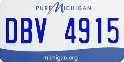 MI license plate DBV4915