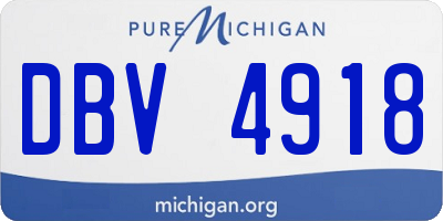 MI license plate DBV4918