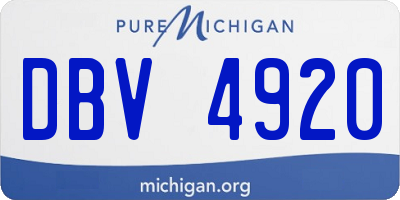 MI license plate DBV4920