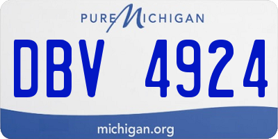 MI license plate DBV4924